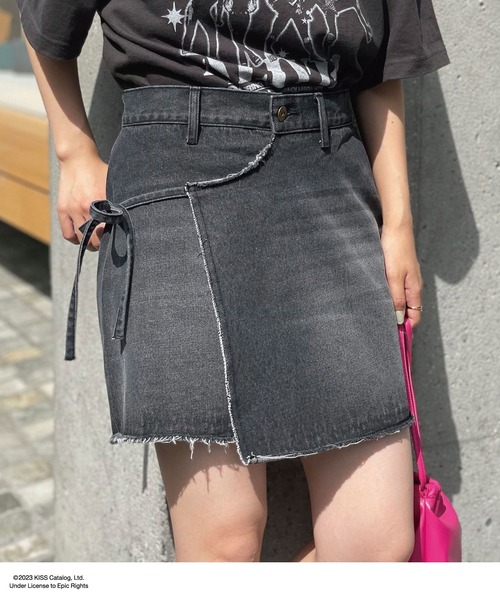 CIAOPANIC(チャオパニック)の「ラップデニムミニスカート(デニムスカート・レディース・ブルー/ブラック・FREE)」の17枚目の写真