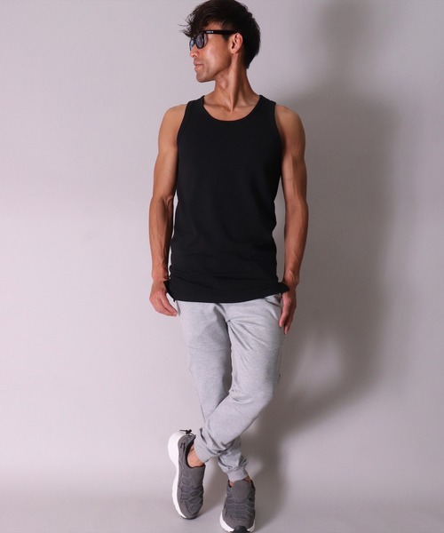 BAYBLO(ベイブロ)の「(BG)【ユニセックス】シルキータッチ サイドスリット タンクトップ(タンクトップ・メンズ・ブラック/ホワイト/チャコールグレー・X-LARGE/LARGE/MEDIUM)」の5枚目の写真