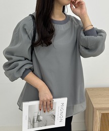 裏起毛チュールレイヤードスウェット