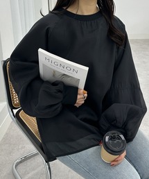 裏起毛チュールレイヤードスウェット