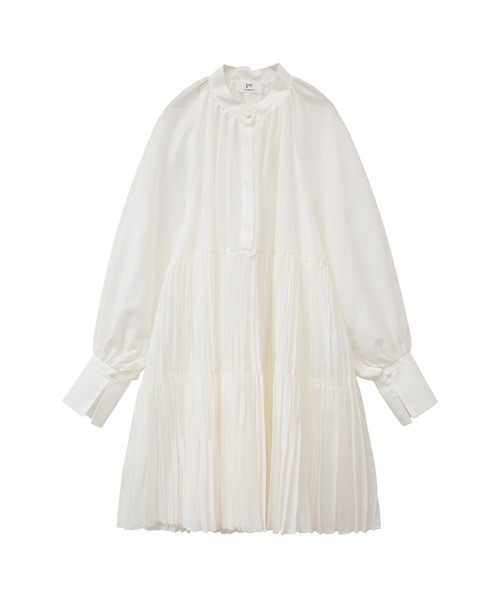 1er Arrondissement（プルミエアロンディスモン）の「手絞りプリーツティアードチュニック（シャツ/ブラウス・レディース・オフホワイト/ブラック・36/38）」の2枚目の写真