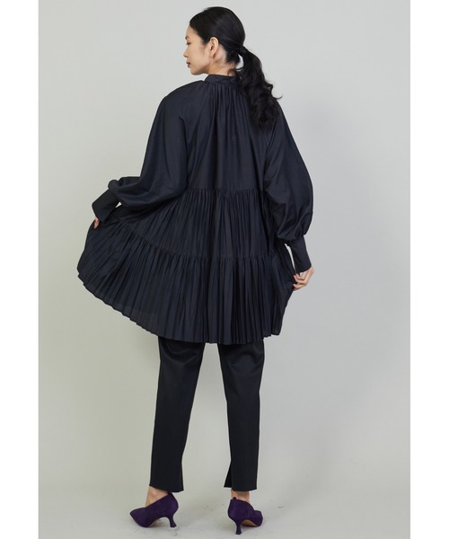 1er Arrondissement（プルミエアロンディスモン）の「手絞りプリーツティアードチュニック（シャツ/ブラウス・レディース・オフホワイト/ブラック・36/38）」の8枚目の写真