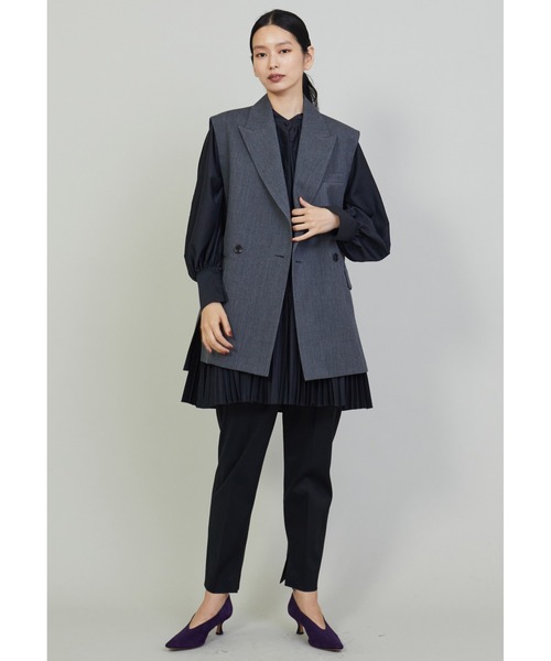 1er Arrondissement（プルミエアロンディスモン）の「手絞りプリーツティアードチュニック（シャツ/ブラウス・レディース・オフホワイト/ブラック・36/38）」の9枚目の写真