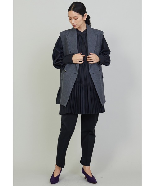 1er Arrondissement（プルミエアロンディスモン）の「手絞りプリーツティアードチュニック（シャツ/ブラウス・レディース・オフホワイト/ブラック・36/38）」の10枚目の写真