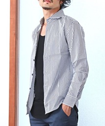 ホリゾンタルカラーシャツ」に該当するブルー・ネイビー/青色系の