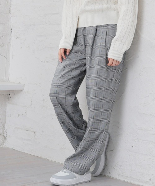 Honeys（ハニーズ）の「チェックストレートパンツ（その他パンツ・レディース・ブラック×ブルー/ネイビー系/ブラック系その他・M/S/SS/L/LL）」の2枚目の写真