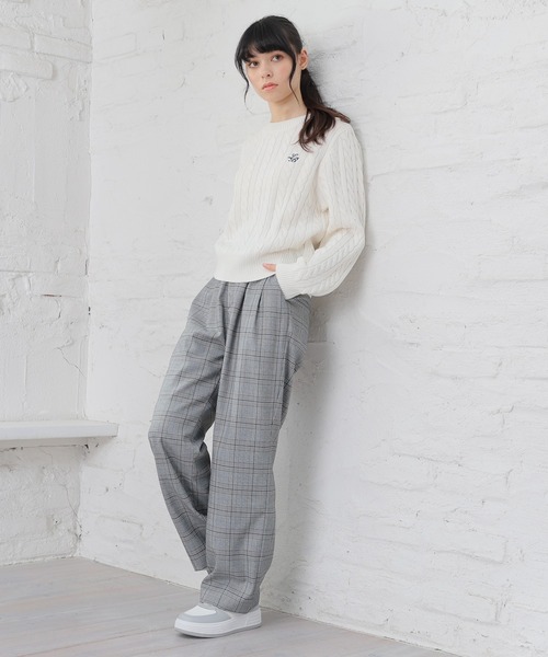 Honeys（ハニーズ）の「チェックストレートパンツ（その他パンツ・レディース・ブラック×ブルー/ネイビー系/ブラック系その他・M/S/SS/L/LL）」の4枚目の写真