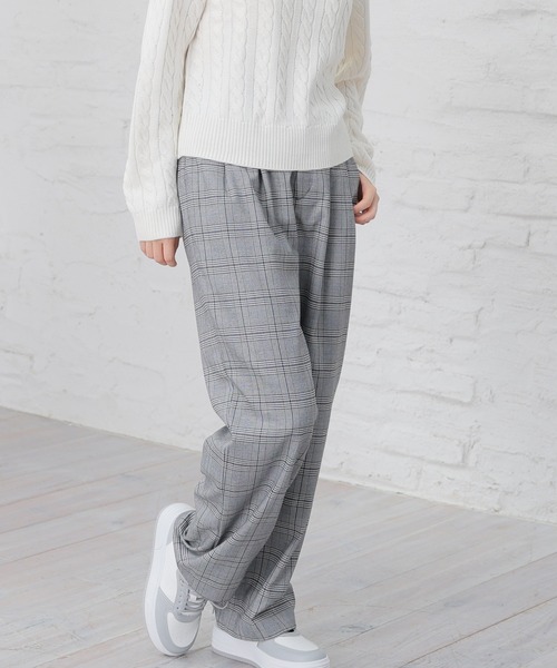 Honeys（ハニーズ）の「チェックストレートパンツ（その他パンツ・レディース・ブラック×ブルー/ネイビー系/ブラック系その他・M/S/SS/L/LL）」の5枚目の写真