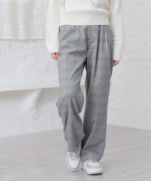Honeys（ハニーズ）の「チェックストレートパンツ（その他パンツ・レディース・ブラック×ブルー/ネイビー系/ブラック系その他・M/S/SS/L/LL）」の6枚目の写真