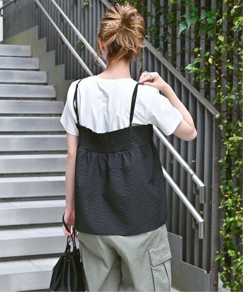 B.C STOCK（ベーセーストック）の「《追加》キャミ付きTシャツ（Tシャツ/カットソー・レディース・ホワイト/ブラック・FREE）」の9枚目の写真