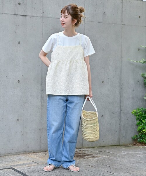 B.C STOCK（ベーセーストック）の「《追加》キャミ付きTシャツ（Tシャツ/カットソー・レディース・ホワイト/ブラック・FREE）」の15枚目の写真