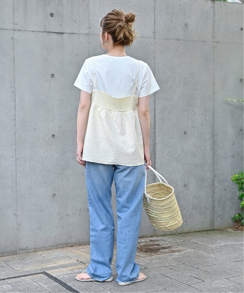 B.C STOCK（ベーセーストック）の「《追加》キャミ付きTシャツ（Tシャツ/カットソー・レディース・ホワイト/ブラック・FREE）」の17枚目の写真
