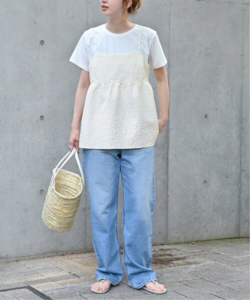 B.C STOCK（ベーセーストック）の「《追加》キャミ付きTシャツ（Tシャツ/カットソー・レディース・ホワイト/ブラック・FREE）」の18枚目の写真
