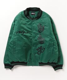 AJOBYAJO | 韓国ブランド AJOBYAJO アジョバイアジョ Nylon Baseball Jacket ベースボールジャケット オーバーサイズ ナイロンジャケット ロゴジャケット スカジャン(スカジャン)