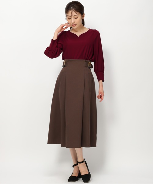 MARNI 2019ss クルーネック パフスリーブ ブラウス