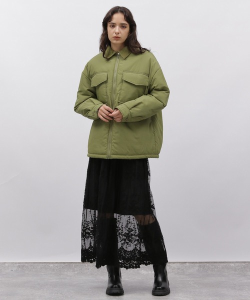 LAKOLE（ラコレ）の「コードカラーパファシャツジャケット /  966836（ブルゾン・レディース・アイボリー/カーキ/ブラック・SMALL/MEDIUM）」の18枚目の写真