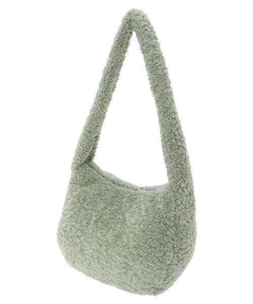 earth music&ecology(アースミュージックアンドエコロジー)の「ボアショルダーヒュージBAG(ショルダーバッグ・レディース・ベージュ/ライトグリーン/チャコールグレー・FREE)」の5枚目の写真