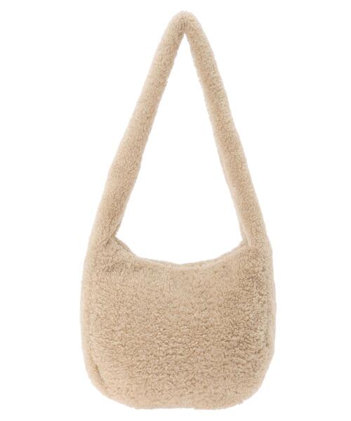 earth music&ecology(アースミュージックアンドエコロジー)の「ボアショルダーヒュージBAG(ショルダーバッグ・レディース・ベージュ/ライトグリーン/チャコールグレー・FREE)」の10枚目の写真