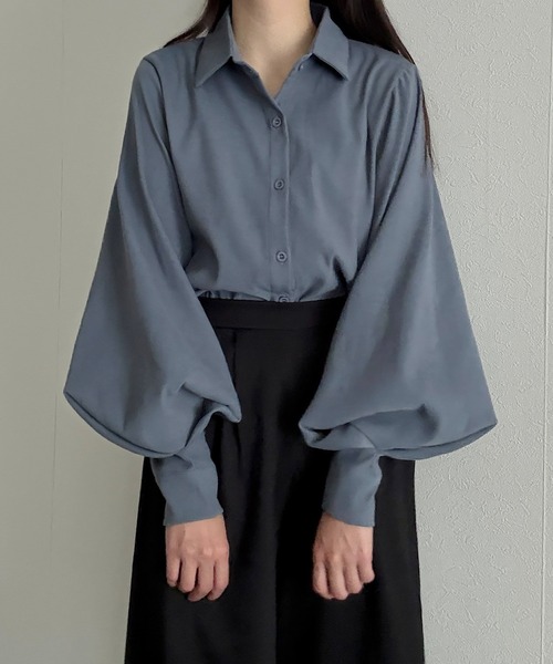 バルーンスリーブシンプルシャツ（シャツ/ブラウス）｜Cham.（チャム