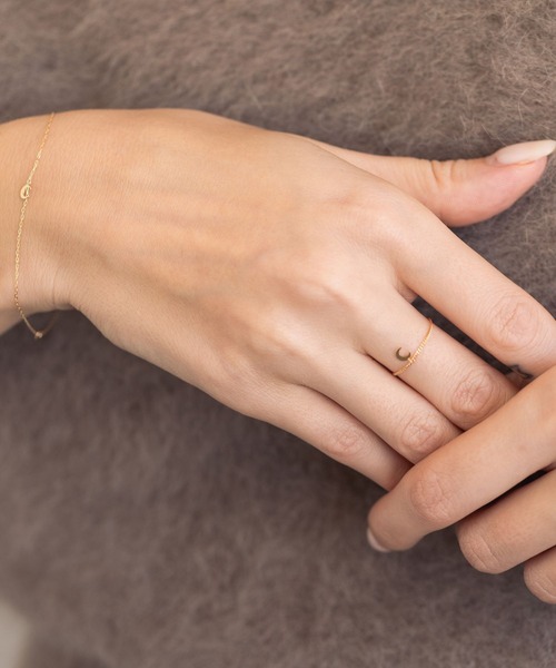 PAS TIERRA（パティエラ）の「【Ray】K18ムーンチェーンリング（リング