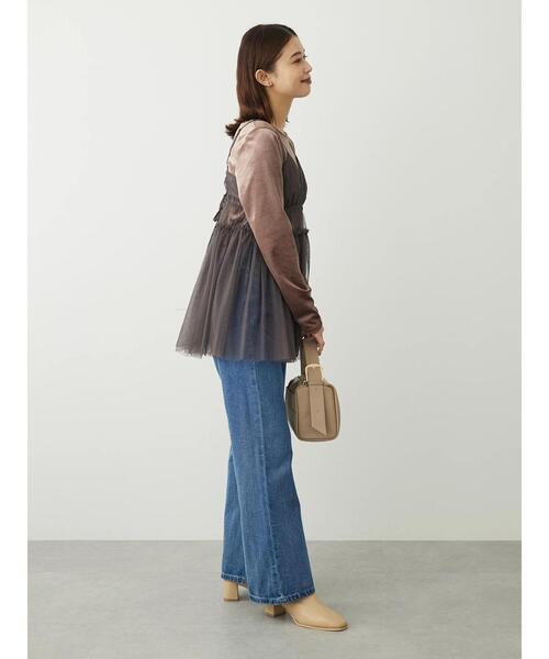 ELENCARE DUE（エレンカーレデュエ）の「・ELENCARE　DUE　チュールキャミチュニック（チュニック・レディース・ブラック/アイボリー/チャコールグレー・FREE）」の8枚目の写真