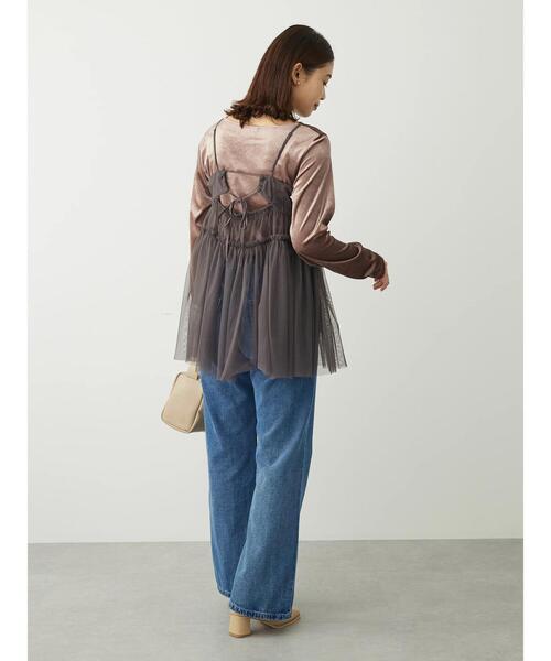 ELENCARE DUE（エレンカーレデュエ）の「・ELENCARE　DUE　チュールキャミチュニック（チュニック・レディース・ブラック/アイボリー/チャコールグレー・FREE）」の9枚目の写真