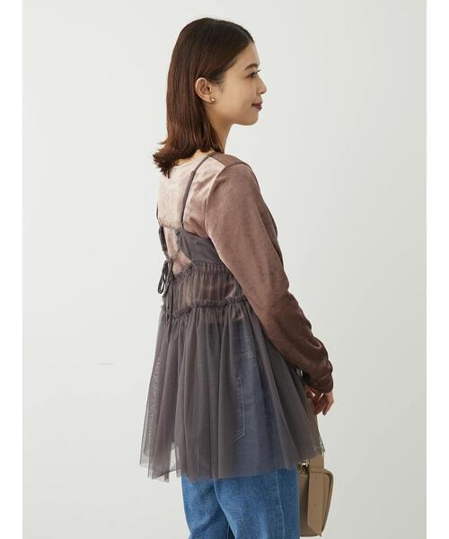 ELENCARE DUE（エレンカーレデュエ）の「・ELENCARE　DUE　チュールキャミチュニック（チュニック・レディース・ブラック/アイボリー/チャコールグレー・FREE）」の11枚目の写真