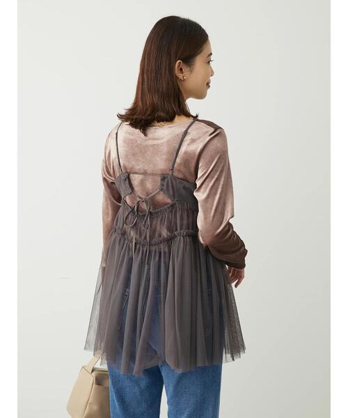 ELENCARE DUE（エレンカーレデュエ）の「・ELENCARE　DUE　チュールキャミチュニック（チュニック・レディース・ブラック/アイボリー/チャコールグレー・FREE）」の12枚目の写真