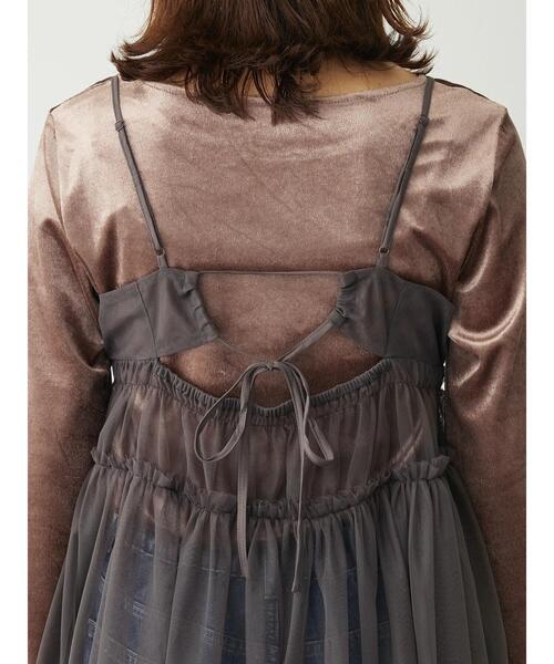 ELENCARE DUE（エレンカーレデュエ）の「・ELENCARE　DUE　チュールキャミチュニック（チュニック・レディース・ブラック/アイボリー/チャコールグレー・FREE）」の14枚目の写真