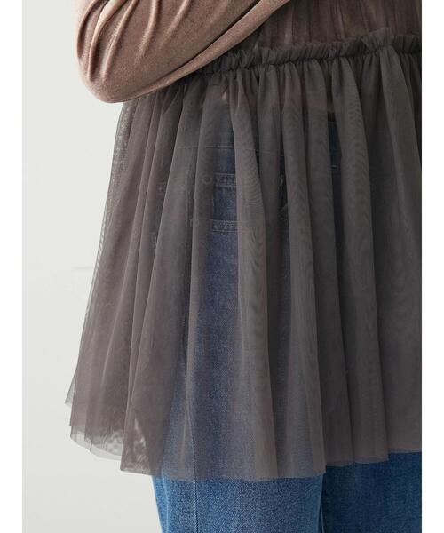 ELENCARE DUE（エレンカーレデュエ）の「・ELENCARE　DUE　チュールキャミチュニック（チュニック・レディース・ブラック/アイボリー/チャコールグレー・FREE）」の15枚目の写真