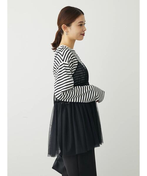 ELENCARE DUE（エレンカーレデュエ）の「・ELENCARE　DUE　チュールキャミチュニック（チュニック・レディース・ブラック/アイボリー/チャコールグレー・FREE）」の17枚目の写真