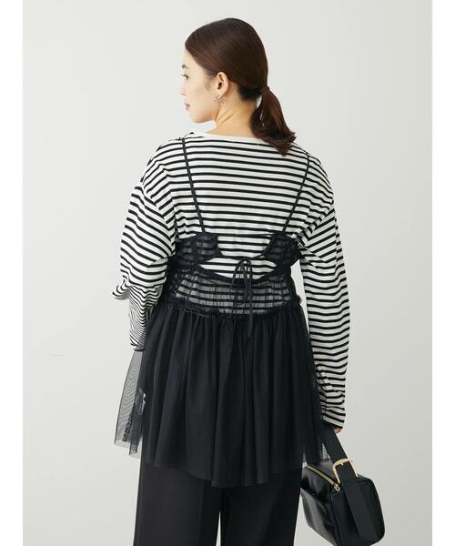 ELENCARE DUE（エレンカーレデュエ）の「・ELENCARE　DUE　チュールキャミチュニック（チュニック・レディース・ブラック/アイボリー/チャコールグレー・FREE）」の18枚目の写真