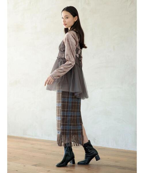 ELENCARE DUE（エレンカーレデュエ）の「・ELENCARE　DUE　チュールキャミチュニック（チュニック・レディース・ブラック/アイボリー/チャコールグレー・FREE）」の22枚目の写真