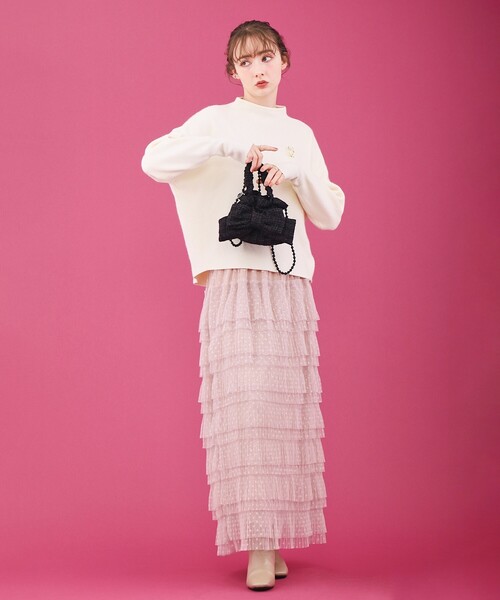 couture brooch（クチュールブローチ）の「◆【バックパールで華やぐ】上品もちふわニット（ニット/セーター・レディース・オフホワイト/グレー/ピンク系/レッド系1・38/42/36）」の20枚目の写真