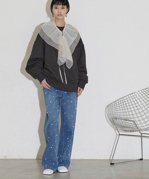 THE YOn(ザヨン)の「パールスタッズデニムパンツ(デニムパンツ・レディース・ブルー/ライトブルー・S/M)」の13枚目の写真