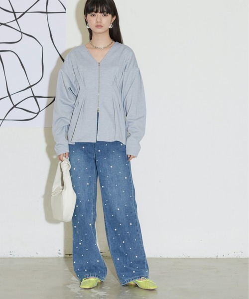 THE YOn(ザヨン)の「パールスタッズデニムパンツ(デニムパンツ・レディース・ブルー/ライトブルー・S/M)」の10枚目の写真