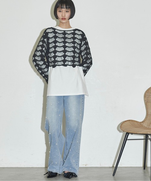 THE YOn(ザヨン)の「パールスタッズデニムパンツ(デニムパンツ・レディース・ブルー/ライトブルー・S/M)」の20枚目の写真