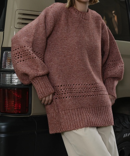 WILLFULLY（ウィルフリー）の「purl knitting openwork volume color