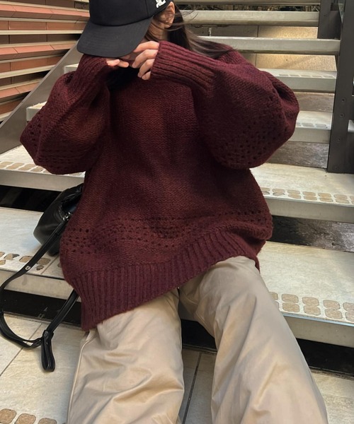 WILLFULLY（ウィルフリー）の「purl knitting openwork volume color
