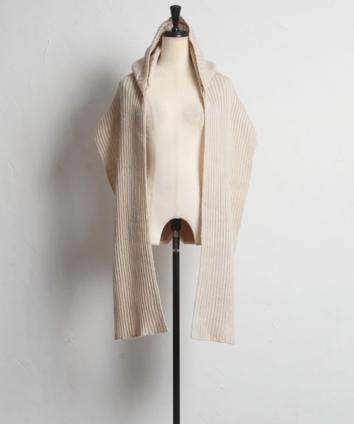 マフラー リブニットロングバラクラバ レディース これ一枚で帽子とマフラー2役♪ レディース フード