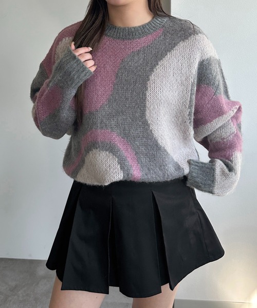 apres jour mignon(アプレジュールミニョン)の「シャギーマーブル柄ニット【ZOZOTOWN限定アイテム】(ニット/セーター・レディース・アイボリー/チャコールグレー/ブラック・フリー/X-LARGE)」の18枚目の写真