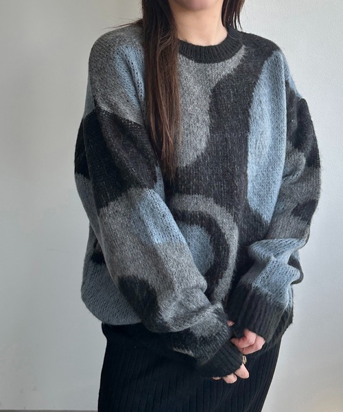 apres jour mignon(アプレジュールミニョン)の「シャギーマーブル柄ニット【ZOZOTOWN限定アイテム】(ニット/セーター・レディース・アイボリー/チャコールグレー/ブラック・フリー/X-LARGE)」の11枚目の写真