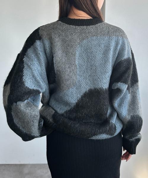 apres jour mignon(アプレジュールミニョン)の「シャギーマーブル柄ニット【ZOZOTOWN限定アイテム】(ニット/セーター・レディース・アイボリー/チャコールグレー/ブラック・フリー/X-LARGE)」の13枚目の写真