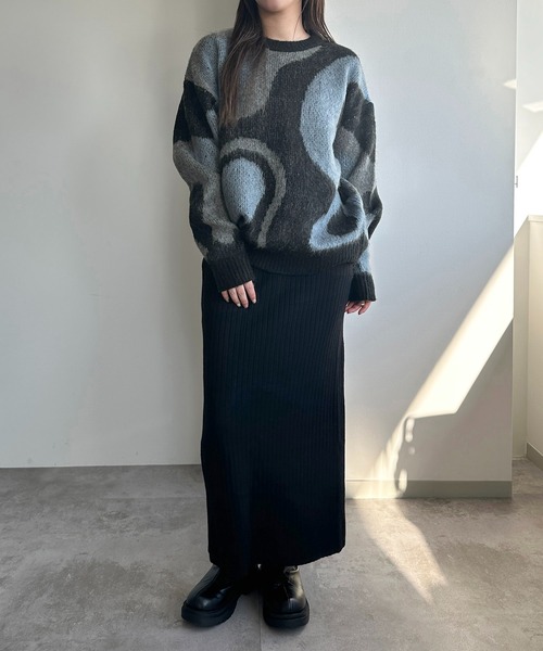 apres jour mignon(アプレジュールミニョン)の「シャギーマーブル柄ニット【ZOZOTOWN限定アイテム】(ニット/セーター・レディース・アイボリー/チャコールグレー/ブラック・フリー/X-LARGE)」の15枚目の写真