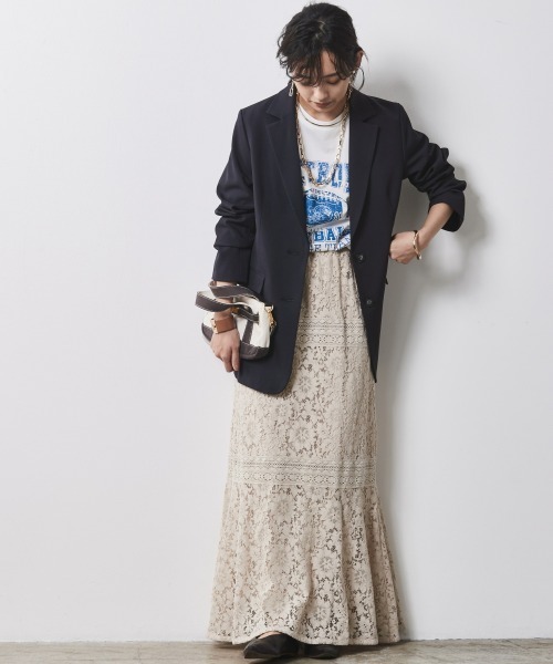 CHIC STYLE(シックスタイル)の「<大きいサイズ>綿100%グラフィックプリントTシャツ シックスタイル(Tシャツ/カットソー・レディース・オフホワイト/ネイビー・LL/3L/4L/5L/L)」の3枚目の写真