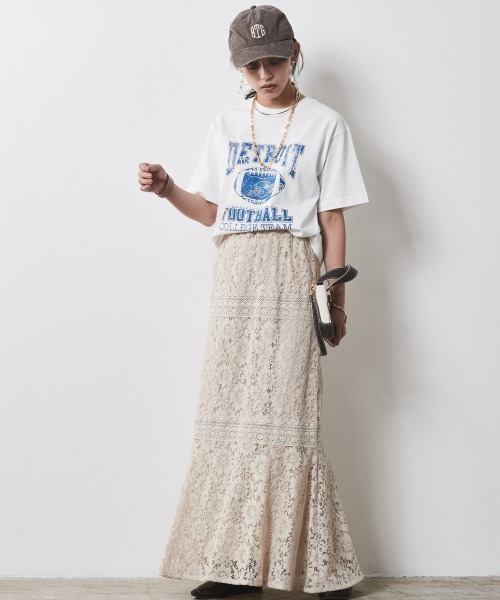 CHIC STYLE(シックスタイル)の「<大きいサイズ>綿100%グラフィックプリントTシャツ シックスタイル(Tシャツ/カットソー・レディース・オフホワイト/ネイビー・LL/3L/4L/5L/L)」の5枚目の写真