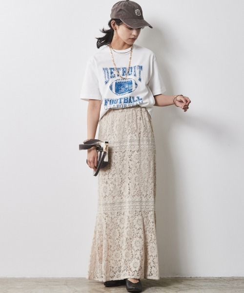 CHIC STYLE(シックスタイル)の「<大きいサイズ>綿100%グラフィックプリントTシャツ シックスタイル(Tシャツ/カットソー・レディース・オフホワイト/ネイビー・LL/3L/4L/5L/L)」の7枚目の写真
