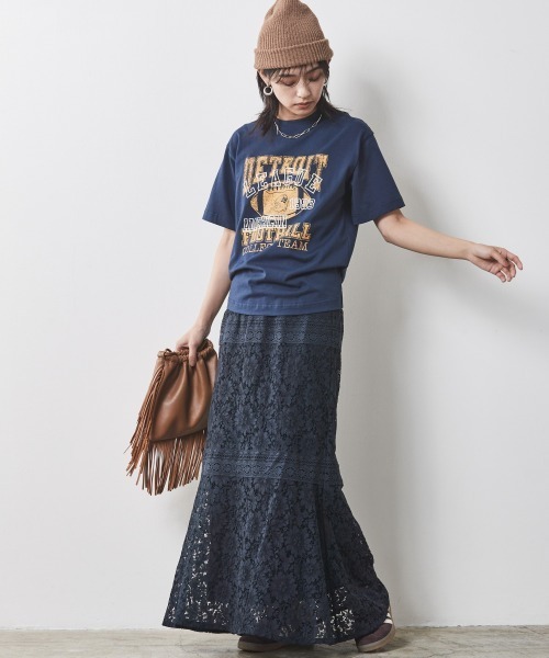 CHIC STYLE(シックスタイル)の「<大きいサイズ>綿100%グラフィックプリントTシャツ シックスタイル(Tシャツ/カットソー・レディース・オフホワイト/ネイビー・LL/3L/4L/5L/L)」の8枚目の写真