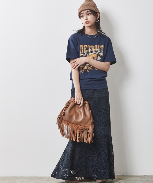 CHIC STYLE(シックスタイル)の「<大きいサイズ>綿100%グラフィックプリントTシャツ シックスタイル(Tシャツ/カットソー・レディース・オフホワイト/ネイビー・LL/3L/4L/5L/L)」の11枚目の写真