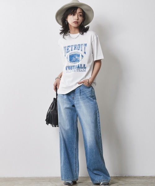 CHIC STYLE(シックスタイル)の「<大きいサイズ>綿100%グラフィックプリントTシャツ シックスタイル(Tシャツ/カットソー・レディース・オフホワイト/ネイビー・LL/3L/4L/5L/L)」の14枚目の写真